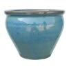 Honeybloom Mews Blue Ceramic Planter, Large -Patio Furniture Sales Store honeybloom mews blue ceramic planter large