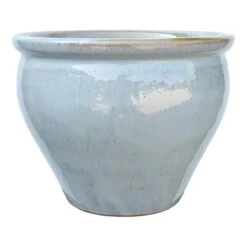 Honeybloom Mews Grey Ceramic Planter, 14.6"