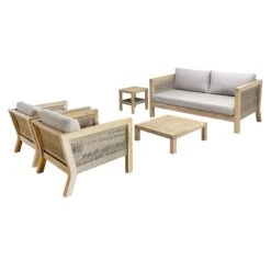 Honeybloom Park City Blonde Acacia Wood Outdoor Sofa 16 Honeybloom Park City Blonde Acacia Wood Outdoor Sofa -Patio Furniture Sales Store honeybloom park city blonde acacia wood outdoor sofa 4