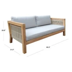 Honeybloom Park City Blonde Acacia Wood Outdoor Sofa 17 Honeybloom Park City Blonde Acacia Wood Outdoor Sofa -Patio Furniture Sales Store honeybloom park city blonde acacia wood outdoor sofa 5