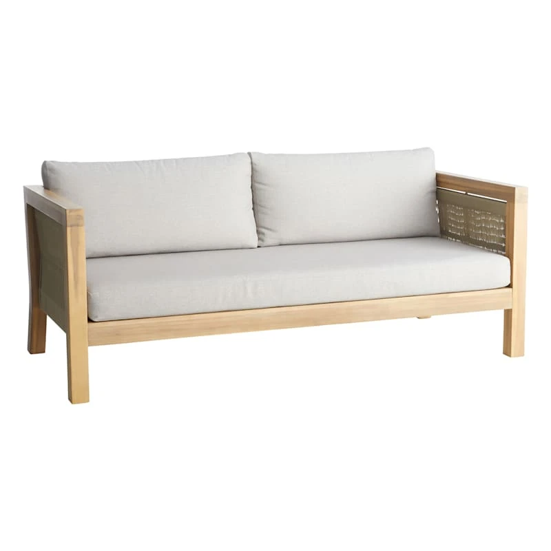Honeybloom Park City Blonde Acacia Wood Outdoor Sofa 3 Honeybloom Park City Blonde Acacia Wood Outdoor Sofa