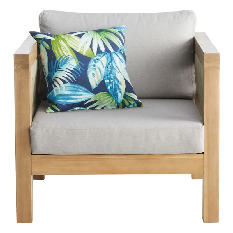 Honeybloom Park City Outdoor Blonde Acacia Wood Lounge Chair With Rope Accent 5 Honeybloom Park City Outdoor Blonde Acacia Wood Lounge Chair With Rope Accent - Image 3