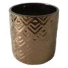Indoor Decorative Copper Ceramic Pot, 6" -Patio Furniture Sales Store indoor decorative copper ceramic pot 6