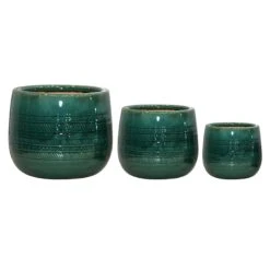 Indoor Emerald Green Glazed Herringbone Scratched Ceramic Pot, 5" -Patio Furniture Sales Store indoor emerald green glazed herringbone scratched ceramic pot 5 1