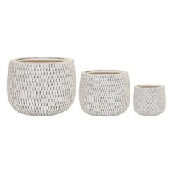Indoor Honeycomb Textured Whitewashed Ceramic Pot, 6" -Patio Furniture Sales Store indoor honeycomb textured whitewashed ceramic pot 6 1