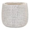 Indoor Honeycomb Textured Whitewashed Ceramic Pot, 6" -Patio Furniture Sales Store indoor honeycomb textured whitewashed ceramic pot 6