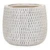 Indoor Honeycomb Textured Whitewashed Ceramic Pot, 8" -Patio Furniture Sales Store indoor honeycomb textured whitewashed ceramic pot 8