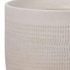 Indoor Lorelai White Etched Ceramic Planter, 7" -Patio Furniture Sales Store indoor lorelai white etched ceramic planter 7 1