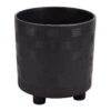 Indoor Mod Black Footed Ceramic Pot, 11" -Patio Furniture Sales Store indoor mod black footed ceramic pot 11