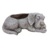 Indoor Sleeping Dog Cement Planter, 17.5" -Patio Furniture Sales Store indoor sleeping dog cement planter 17.5