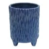 Indoor Tall Navy Blue Ceramic Pedestal Planter, 6" -Patio Furniture Sales Store indoor tall navy blue ceramic pedestal planter 6