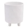 Indoor White Ceramic Footed Pot, 8" -Patio Furniture Sales Store indoor white ceramic footed pot 8