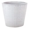 Indoor White Checked Ceramic Pot, Large -Patio Furniture Sales Store indoor white checked ceramic pot large