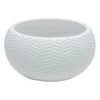 Indoor White Herringbone Textured Bowl Planter, 3.3x7 -Patio Furniture Sales Store indoor white herringbone textured bowl planter 3.3x7