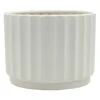 Indoor White Wave Cylinder Ceramic Pot, 9" -Patio Furniture Sales Store indoor white wave cylinder ceramic pot 9