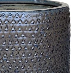 Isis Mist Black Ceramic Planter, Medium -Patio Furniture Sales Store isis mist black ceramic planter medium 1