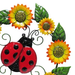 Ladybug & Sunflower Metal Outdoor Wall Decor, 20" -Patio Furniture Sales Store ladybug sunflower metal outdoor wall decor 20 1