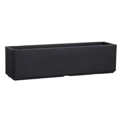 Lead Black Flat Window Box Planter, Medium