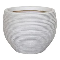 Mills Antique White Fiber Clay Planter, 14.6"