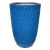 Mist Blue Quilted-Look Ceramic Planter, 19.3" -Patio Furniture Sales Store mist blue quilted look ceramic planter 19.3
