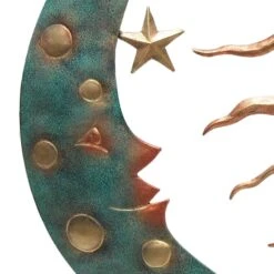 Moon & Sun Face Outdoor Wall Decor, 24" -Patio Furniture Sales Store moon sun face outdoor wall decor 24 2