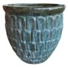 Moss Green Crown Ceramic Planter, 19.3"