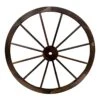 Natural Brown Wooden Wagon Wheel Outdoor Wall Decor, 24"