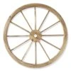 Natural Wooden Wagon Wheel Outdoor Wall Decor, 24"