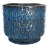 Navy Blue Dimpled Ceramic Planter, 13.2" -Patio Furniture Sales Store navy blue dimpled ceramic planter 13.2