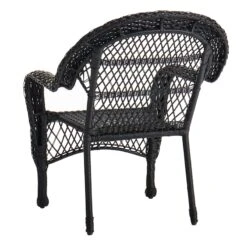 Outdoor Wicker Chair, Black -Patio Furniture Sales Store outdoor wicker chair black 1