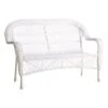 Outdoor Wicker Settee, White -Patio Furniture Sales Store outdoor wicker settee white