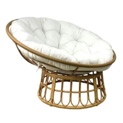 Papasan Outdoor Wicker Chair With Tufted Cushion -Patio Furniture Sales Store papasan outdoor wicker chair with tufted cushion 1
