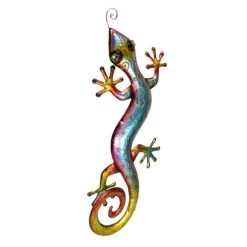 Pink Metal Gecko Outdoor Wall Decor, 29" -Patio Furniture Sales Store pink metal gecko outdoor wall decor 29 1