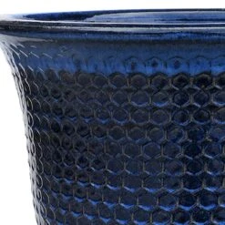 Providence Blue Honeycomb Planter, Medium -Patio Furniture Sales Store providence blue honeycomb planter medium 1
