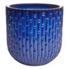 Providence Blue Round Dimpled Pot, Large -Patio Furniture Sales Store providence blue round dimpled pot large