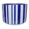 Providence Indoor Blue & White Striped Ceramic Pot, Large -Patio Furniture Sales Store providence indoor blue white striped ceramic pot large