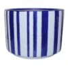 Providence Indoor Blue & White Striped Ceramic Pot, Medium -Patio Furniture Sales Store providence indoor blue white striped ceramic pot medium