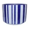 Providence Indoor Blue & White Striped Ceramic Pot, Small
