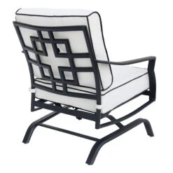 Providence Savannah Black & White Outdoor Motion Chair -Patio Furniture Sales Store providence savannah black white outdoor motion chair 1