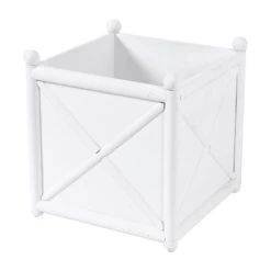 Providence White Wooden Planter, Medium