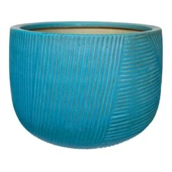 Reed Turquoise Ceramic Planter, 11.8"