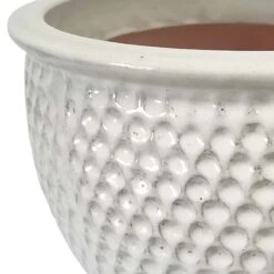 Rosalind Cream Ceramic Planter, Large -Patio Furniture Sales Store rosalind cream ceramic planter large 1