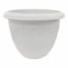 Round Off-White Shell Planter, 22" -Patio Furniture Sales Store round off white shell planter 22