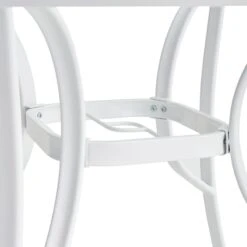 Round Water Wave Glass Top Outdoor Dining Table, White -Patio Furniture Sales Store round water wave glass top outdoor dining table white 3