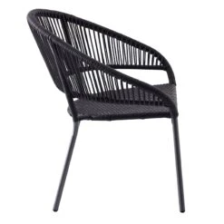 Round Wicker Outdoor Lounge Chair, Black -Patio Furniture Sales Store round wicker outdoor lounge chair black 2