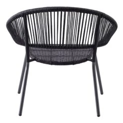 Round Wicker Outdoor Lounge Chair, Black -Patio Furniture Sales Store round wicker outdoor lounge chair black 3