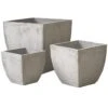 Rounded Square Grey Stone Planter, 22"