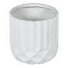 Small Short White Clay Shadow Pot, 12" -Patio Furniture Sales Store small short white clay shadow pot 12