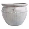 Small White Glazed Clay Pot, 7"