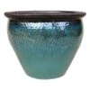 Smoky Mountain Ocean Blue Ceramic Planter, Medium -Patio Furniture Sales Store smoky mountain ocean blue ceramic planter medium